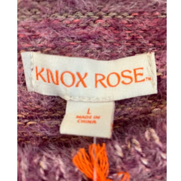 New Knox Rose Space Dyed Crewneck Pullover Sweater Purple Large - Picture 5 of 5